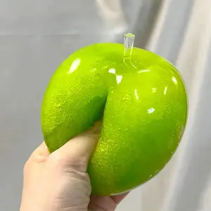 Green Apple Slow-Rebound Stress Relief Squeeze Ball - Crunchy Sensory Decompression Hand Prop, Daily Anxiety Release Party Gift for Home & Festive Use