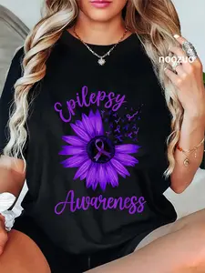 100% Cotton Cute Epilepsy Awareness Art For Men Women Epilepsy Awareness T-Shirt