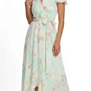 DKNY Women's Printed Faux-Wrap Gown Size 2 NWOT