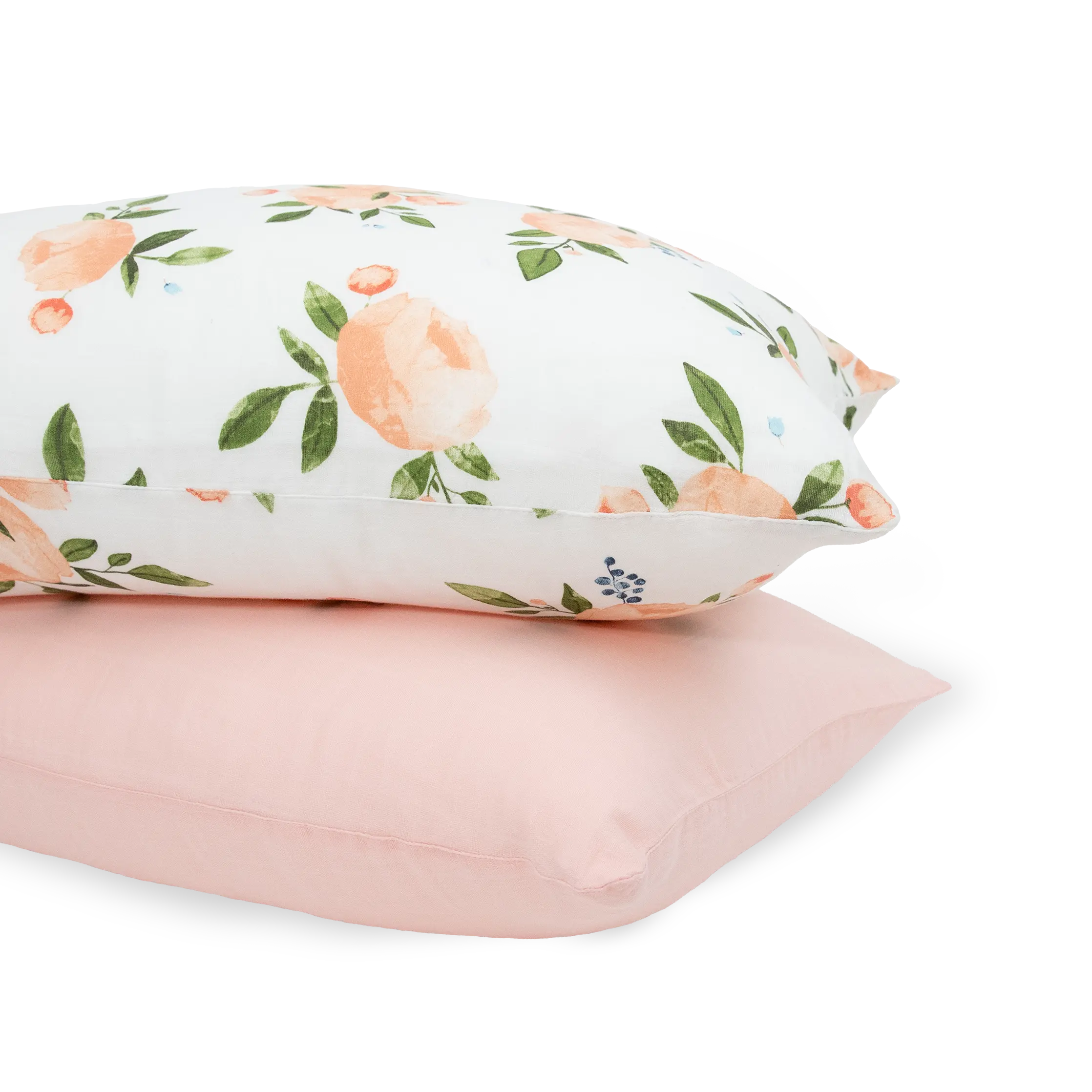 Breathable Cotton Muslin Pillowcase 2-Pack - Watercolor Roses Grande 2, Envelope Closure Bedding Pillowcases