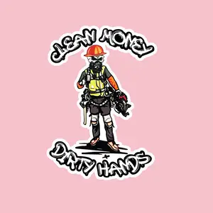 Dirty Hands Clean Money Carpenters Sticker - Vinyl Construction - Hard Hat Sticker - Working Class Sticker Decorative Decor Laptop Sticker