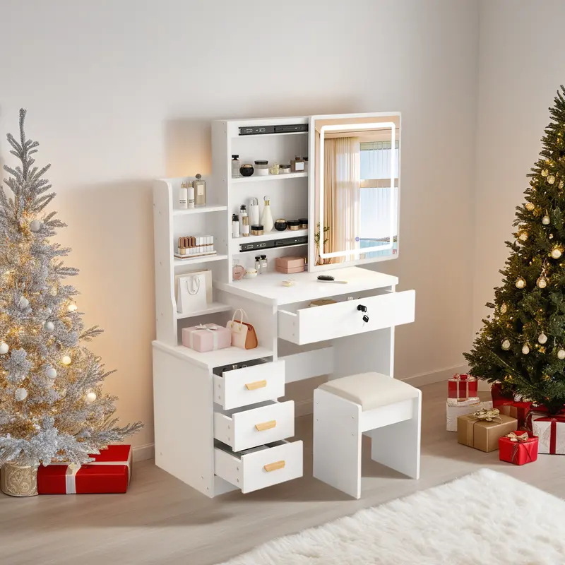 vanity dressing table with extra storage - TikTok Shop