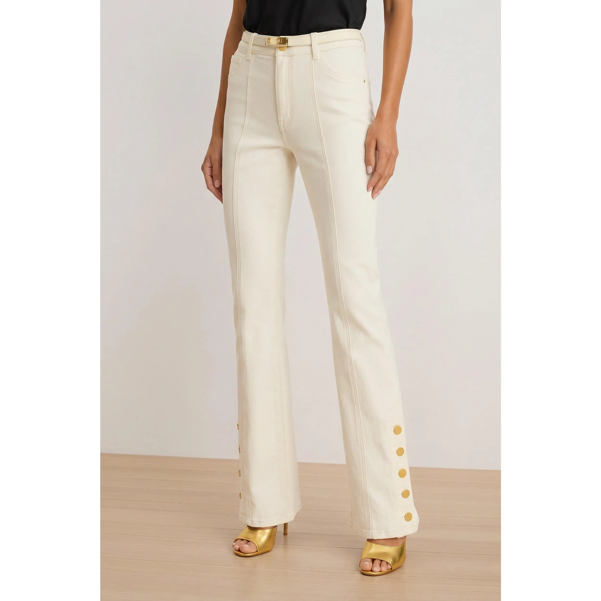 Veronica Button Jean - Ivory