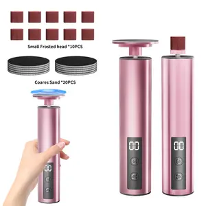 Stimulation Exfoliator 3-Speed Reversible Foot Care Brush Rechargeable Tool Set for Dry Skin Removal Electric Pedicure Tool with Gear Level Display Gentle Exfoliant Manicure Nail Smooth Smoothing dry dead skin
