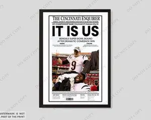 2022 Cincinnati Bengals "IT is US" AFC Championship Winners Unframed Newspaper Print