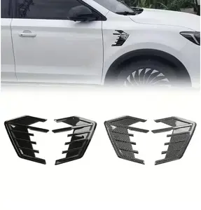 2pcs guard Universal Car Air Flow Fender Hood Intake Vent Cover Trim Carbon Fiber Side Wing Decals Body Shark Gill Ventilation Sticker strip