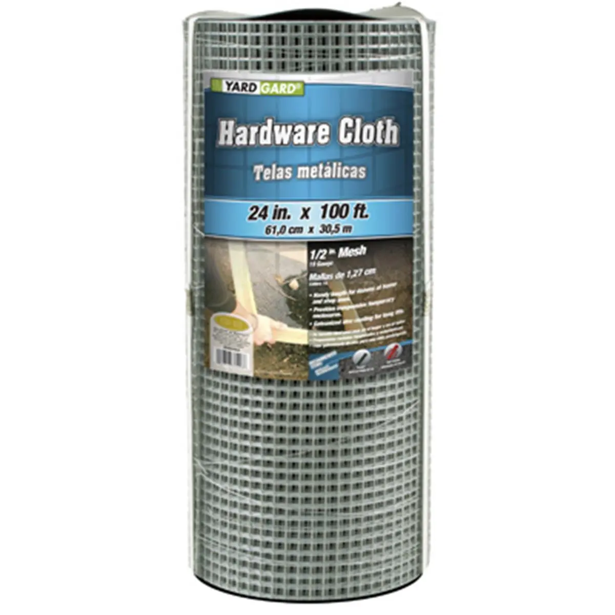 Midwest Air 308246B Galvanized Steel Metal Hardware Cloth - 24 in. x 100 ft., 1/2 in. Mesh Size, 19 Gauge, 37.17 lbs, 10.63x10.63x24.02 in. for Home Improvement, Raised Garden Beds, 10.63 X 10.63 X 24.02 In.