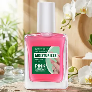 LOVCARRIE New Arrival Keratin and Calcium, Healthy Pink Nail Hardener, Natural Pink Nail Polish Gel, Fast Drying, Super Shiny and Glossy, 17ml, Nail Protection and Strengthener. Alcohol Free. Salon DIY Manicure, Strengthens and Moisturizes Brittle Nails