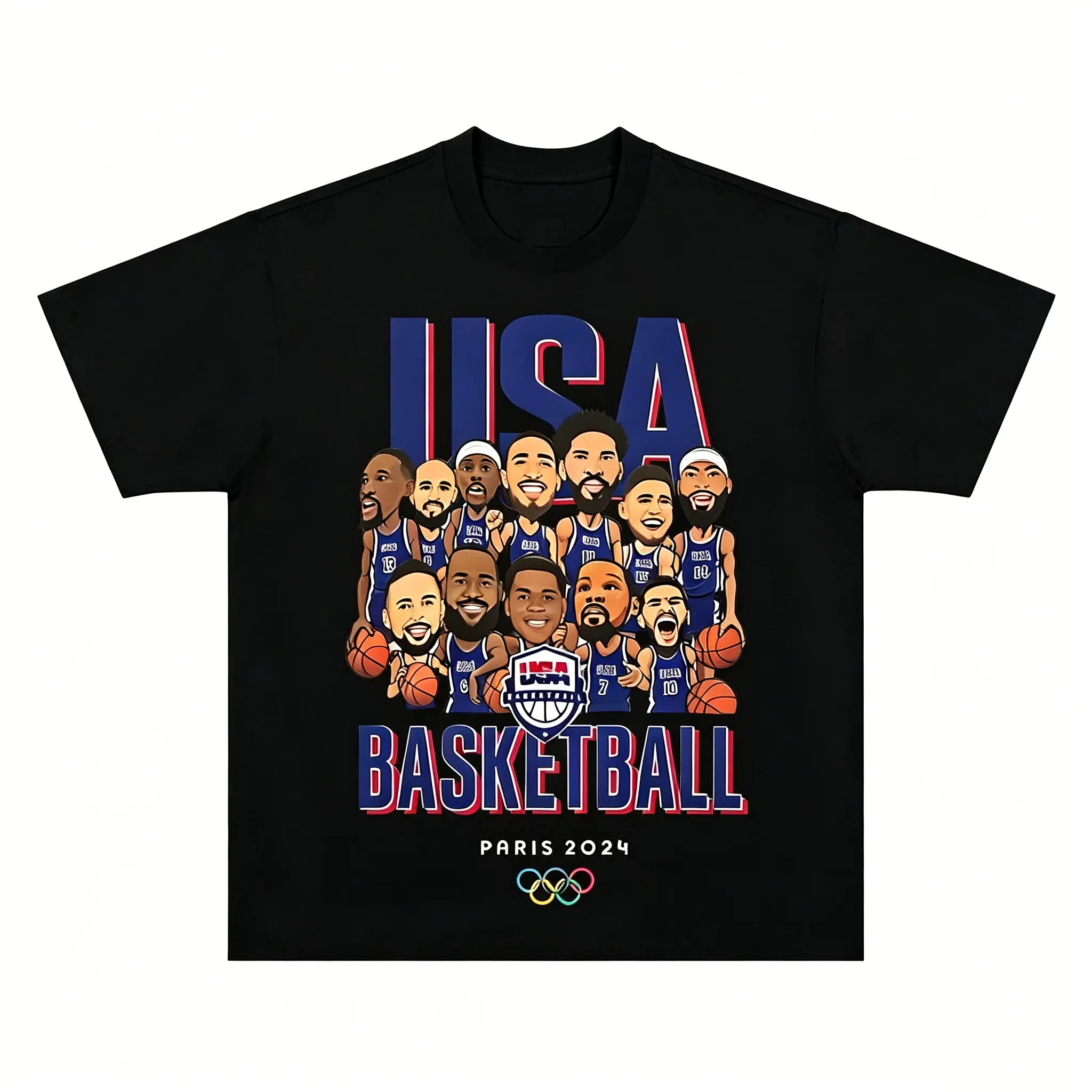 Graphic Tee,LEBRON'S T-shirt USA Basketball Olympic 2024 Hiphop Retro Vintage 90s Graphic Basketball Shirt Basketball Fan Team USA 2024 Shirt Clothing Menswear Unisex Streetwear Casual Camiseta Verano Sports Fan Tee Retro Athletic Fashion Top Men Women