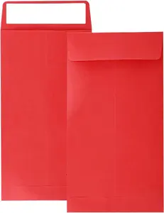 Red 100 Pack Cash Envelopes 3.5 X 6.5 Inch,Coin Self Seal Envelopes for Savings Plan,Money Envelopes for Cash,Coin,Check and Small Itemscredit Card,Seed, HOMESAN