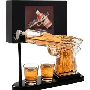 Valentines Day Gifts-Elegant Whiskey Bottle Set with 2 Bullet Glasses - Christmas ，Anniversary，Birthday  Gifts for Men, Dad, Father, Husband, Boyfriend & Military Enthusiasts,Personalized Liquor Dispenser, Scotch Bourbon Vodka Cocktails