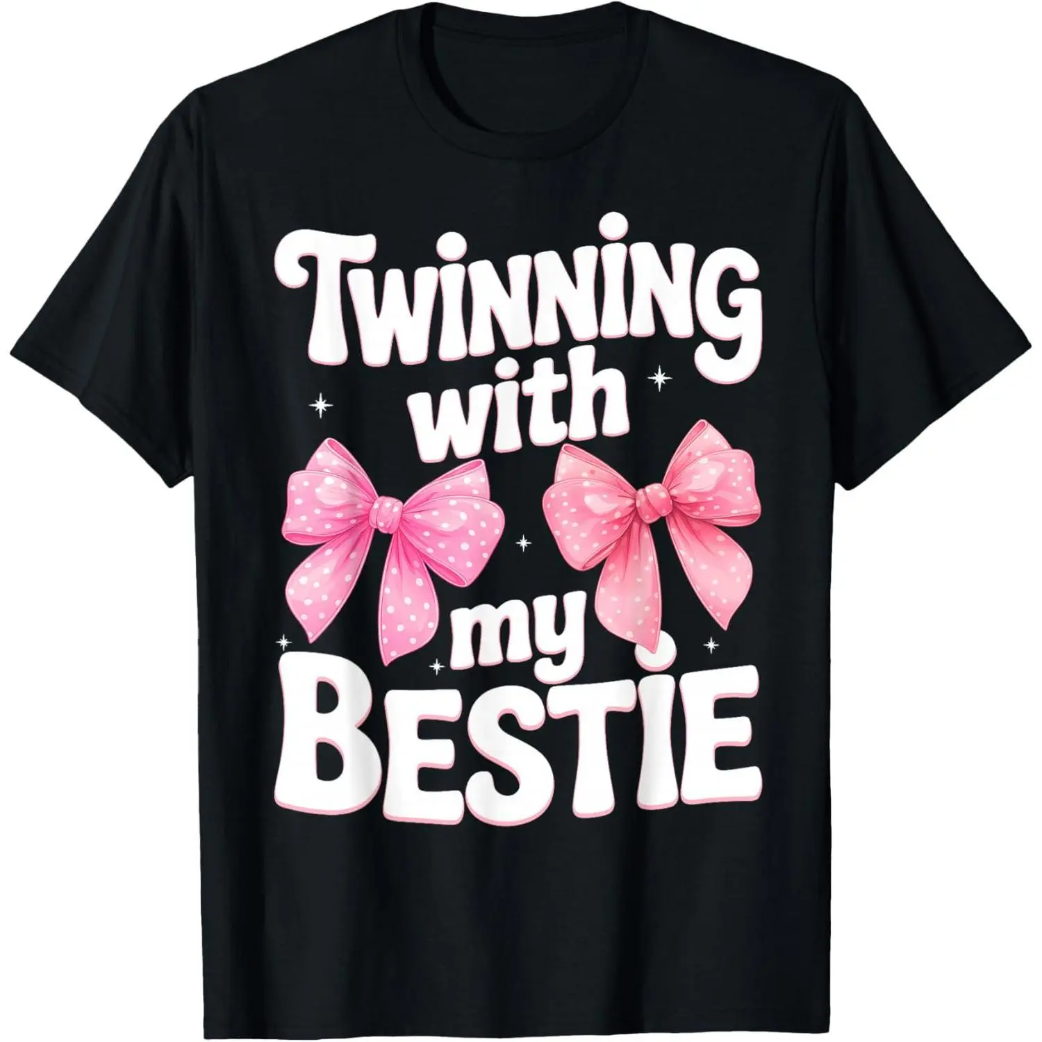 Friends Twinning with My Bestie Spirit Week Pink Bow T-Shirt