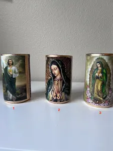 Virgen of Guadalupe Christ Candle 6 Inches Cirio Paschal Easter Lent Cirio Pascual Holy Week Semana Santa Vela de la Virgen de Guadalupe Religious Gift