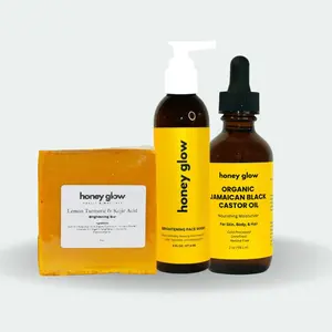 Triple Threat Glow Set - Cleansing Bar Soap, Foaming Face Wash & Hydrating Moisturizer