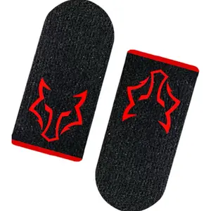 Red  black 2 pcs   Gaming finger sleeves toughs screen finger sleeve sensitive and sweat absorbent ultra thin finger