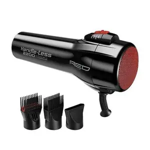 RED by KISS 2200 Ceramic Tourmaline Handleless Hair Dryer 3 Styling Attachments