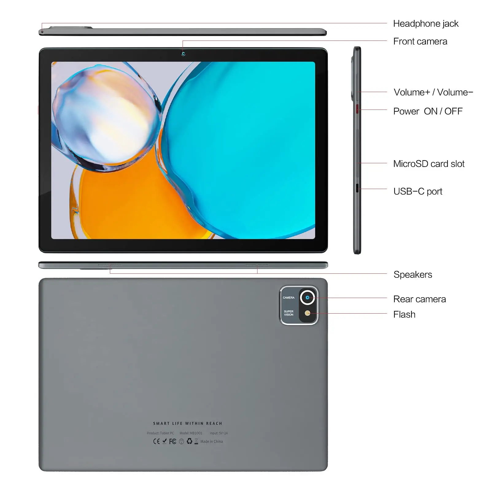 【Super Value Deal】10-inch Tablet with 5000mAh Long-Lasting Battery, Android 13 Quad Core 64GB, 1280x800 HD IPS Touchscreen. Grab it Now!