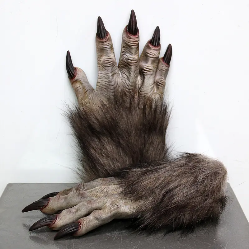 Halloween Werewolf Gloves: Latex Furry Ghost Claw Cosplay Funny Party Horror Claw