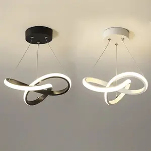 Modern LED Pendant Light, Simple Clover Line Design, Suitable for Bedroom Living Room Study Dining Room, Home Lighting
