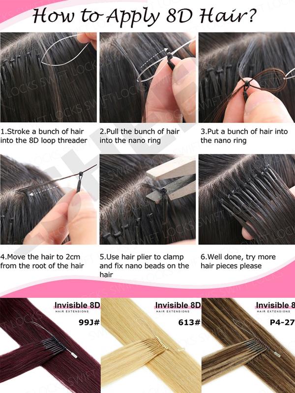 50pcs Invisible Nano Rings Microlinks Hair Extensions, 100% Human Hair Loop Clips, 12-20 Inches, No Trace, Natural Look, Easy to Use 50pcs Invisible Nano Rings Microlinks Hair Extensions, 100% Human Hair Loop Clips, 12-20 Inches, No Trace, Natural Look, Easy to Use