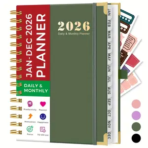 2026 Planner, 5.7" X 8.4", Jan 2026 - Dec 2026 Daily & Monthly Planner with Hourly Schedule, Ruler, 12 Month Tabs, 4 Planning Stickers, to-Do List, Hardcover Calendar Book for Productivity