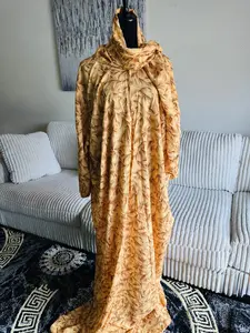 Somali Fisko Baati Salat Womenswear in Vibrant Yellow Floral Print - Comfortable & Stylish Maro Salat for Women