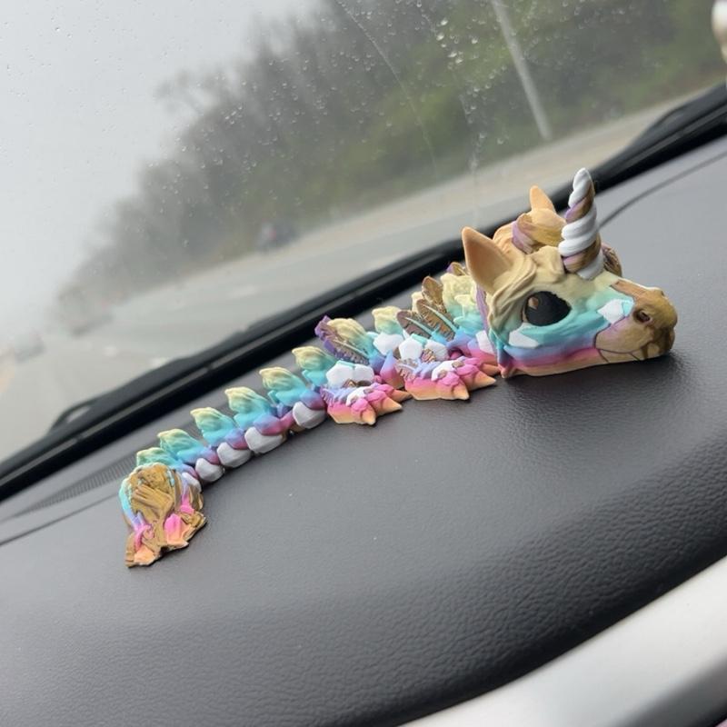 Unicorn Dragon statue - Colorful Fantasy Creature as Described