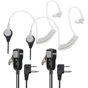 AVPH3 Transparent  Headsets with PTT/VOX - Wrap Around Design - Lasting Comfort Pair, Black