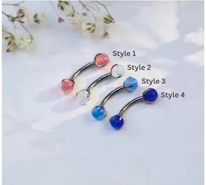 16G Titanium Opal Rook Barbell，Belly button Ring， Eyebrow Rings，Snug Rook Barbell， Rook Earring ， Rook Piercing， Eyebrow Piercing， Barbell Piercing