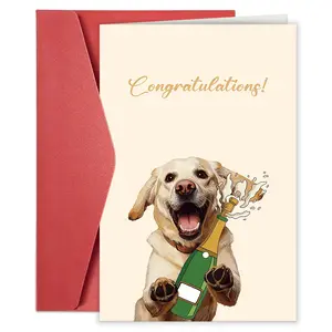 Labrador Wedding Card for Dog Lovers, Cute Engagement Greeting Card, Perfect Gift for New Couples, Bride and Groom Present, Durable Card