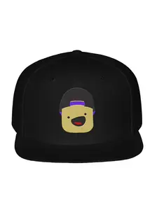Tongue-Out Cartoon Snapback Cap