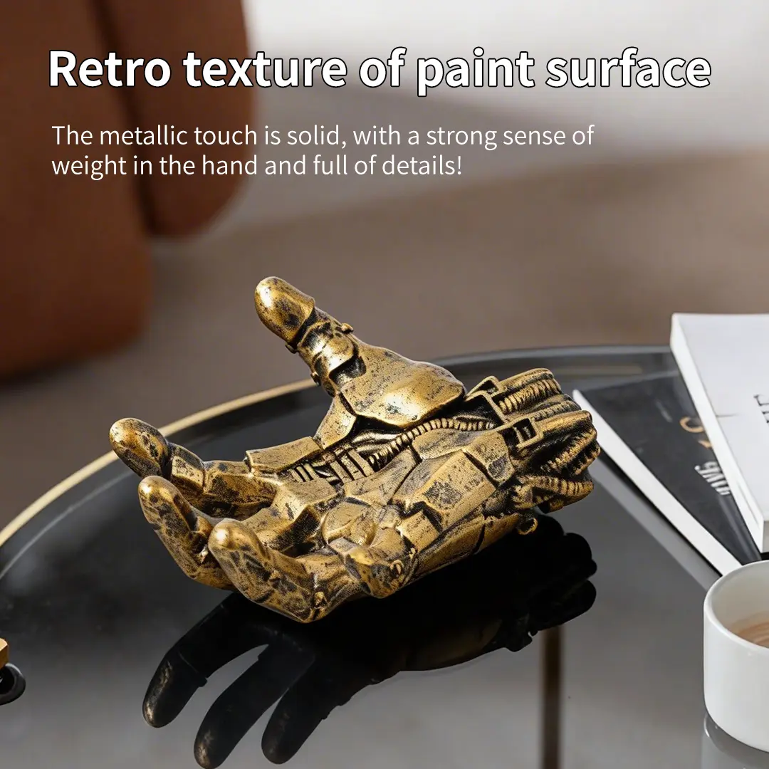Cyberpunk Robot Hand Controller Holder - Steampunk Resin Display Stand for PS5 Controllers, Headsets & Gaming Gear, Wall-Mountable Decorative Organiser for Game Room, Gift for Gamers