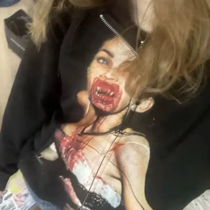 Unisex Y2K Gothic Jennifers Body Winter Hoodie, Men's & Women's Zipper Jacket