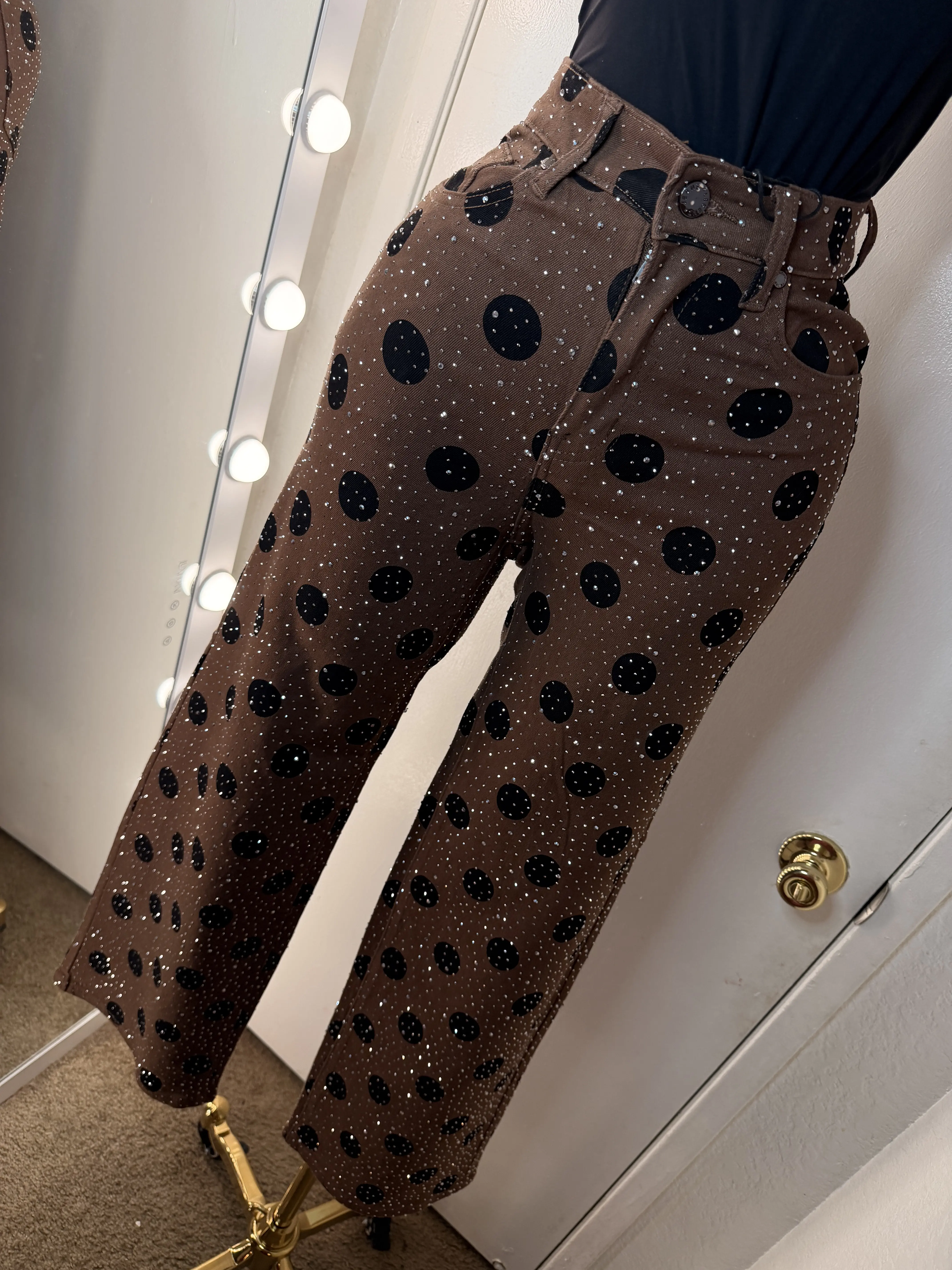 Espresso Dot Glam Jeans