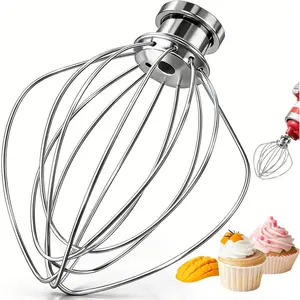 Stainless Steel Wire Whip Attachment, Dishwasher Safe 6-Wire Whisk for  4.5-5 Qt Tilt- Stand Mixer, Whisk Attachment for Eggs, Cream & Frosting, Heavy Duty (Replacement K45WW)