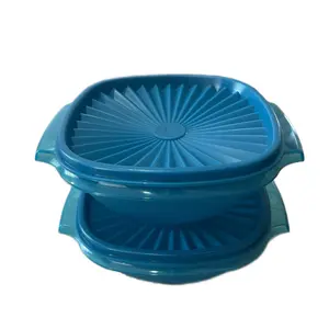 Servalier Blue Bowl Set – 2-Piece Stackable Storage with Lids Containers Kitchen