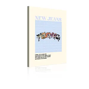 Powerpuff Girls New Jeans Promo Modern abstract canvas painting, stylish printed poster, suitable for home decoration in the living room, dining room, bedroom, bathroom, and office. Also a perfect holiday gift. Framed, 30x40cm