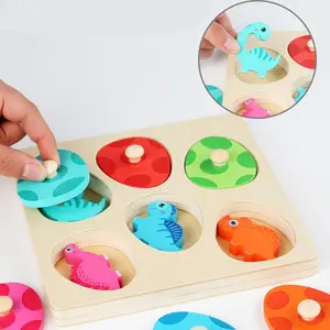 Wooden Dinosaur Egg Puzzle Toy, Shape Sorter, 1 Set Colorful Dinosaur Puzzle Toy, Montessori Learning Toy, Early Education Toy for Kids