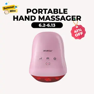 CINCOM Palm-Graspable Portable Vibratory Hand Massager (Rose) - Cordless, Rechargeable, Adjustable Vibration Intensity, Comfort Heat, Auto-Off, Ideal for Daily Relaxation & Gifting (Hand-Based Massage Device), Vibratory Massager