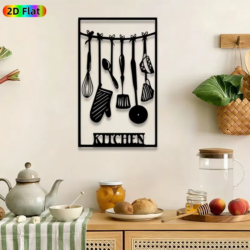1pc Kitchen Utensils Metal Wall Art, Hanging Whisk & Spatula wall Scupltures Mural, Intricate Craftsmanship, Perfect for Housewarming, Mothers Day Decor, Perfect for Kitchen Dining Room Coffee Shop Decor, Ideal Gift for Culinary Enthusiasts.