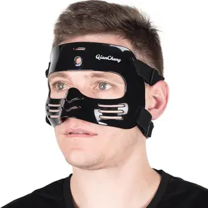 Nose Guard Face Shield for Broken Nose, Adjustable Face Guard with Padding, Protection from Impact Injuries to Nose and Face for Unisex Adult, Black