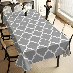 1 piece Geometric Pattern Rectangle Tablecloth Set, Fabric, Ideal for Dining Tables, Tea Tables, TV Cabinets, Picnics & Parties