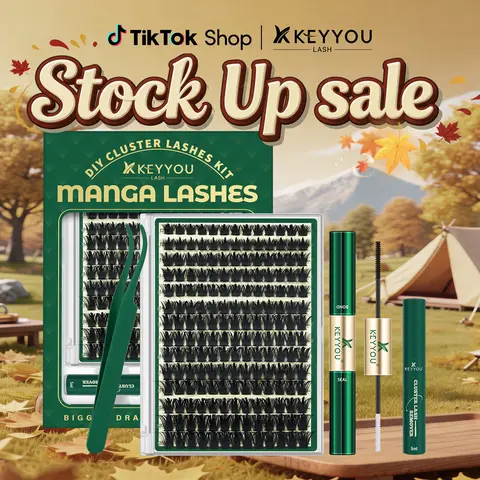 StarrlNight Kit | KEYYOU Black Pearl Lash Clusters | Waterproof & Long-Lasting | Fashion Wet Look | Beginner-Friendly DIY | Salon-Grade Lash Extension Alternative | Flawless Voluminous Finish | Evil lash | Trendy Must-Have#September Stock Up