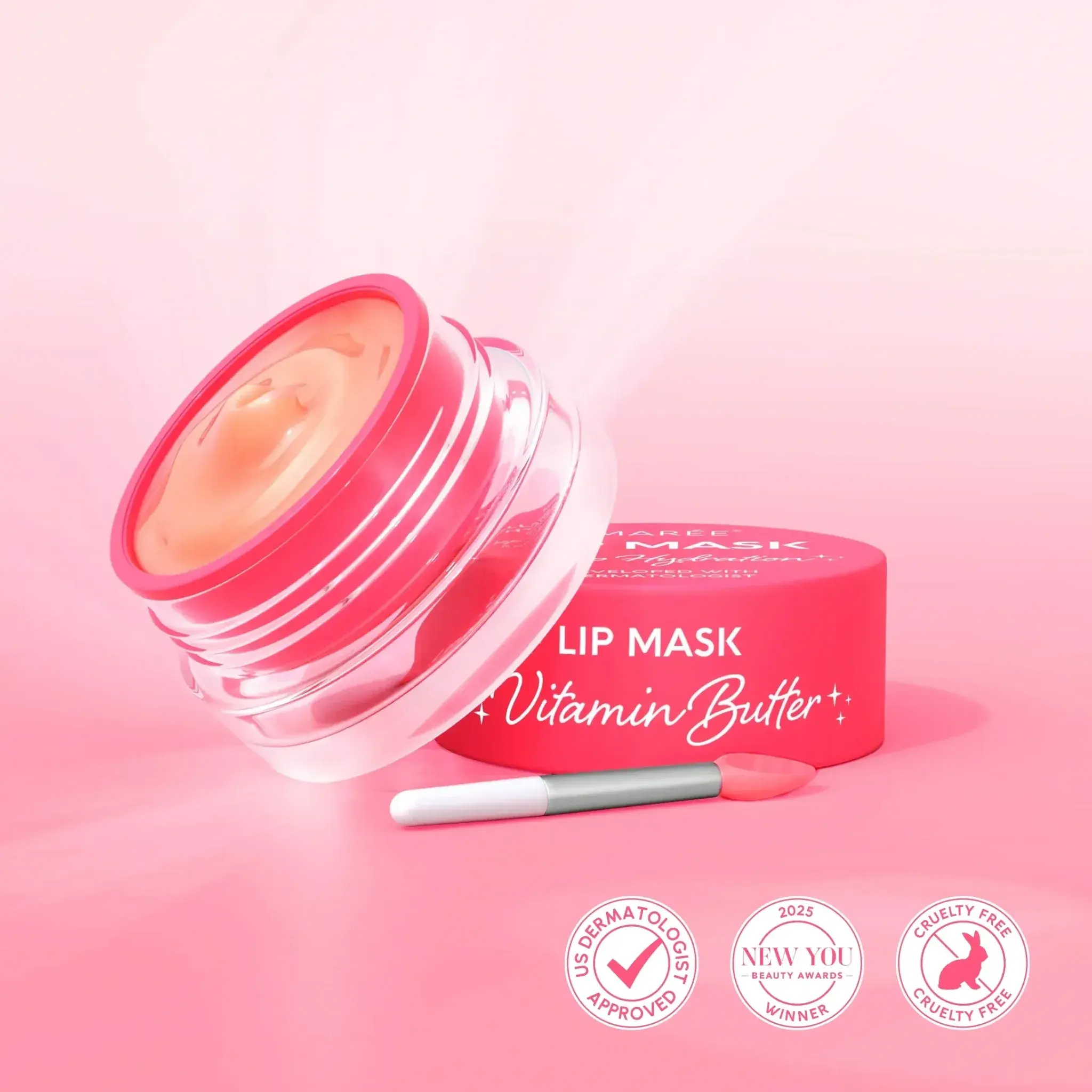 Overnight Lip Mask MARÉE – Hyaluronic Acid & Collagen – Hydrates, Softens & Smooths Very Dry Lips – 6 Count