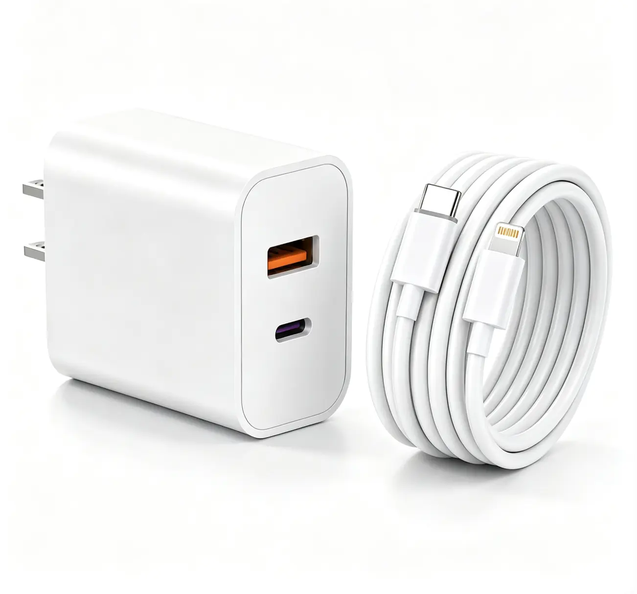 iPhone Fast Charger,[MFi Certified]1Pack 20W Dual Port  USB A Port ,USB C Wall Charger with 6FT USB C to Lightning Cable Data Sync Cord For Apple iPhone 14 13 12 11 Pro Max X Xr Xs Max 8Plus, AirPods Pro