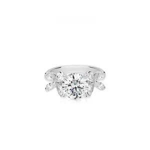 VAMERAY #31655 4 Carat Butterfly Round Brilliant Prong-Set Solitaire Ring