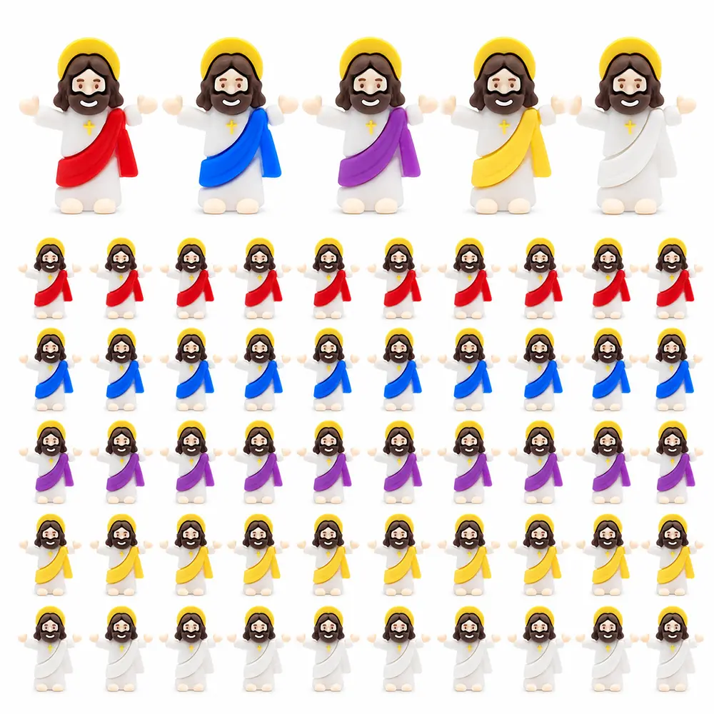 Miniature Jesus Figurines Bulk - 30 To 200 Pcs Identical Small Toys For Easter Egg Fillers And Hide And Seek Games