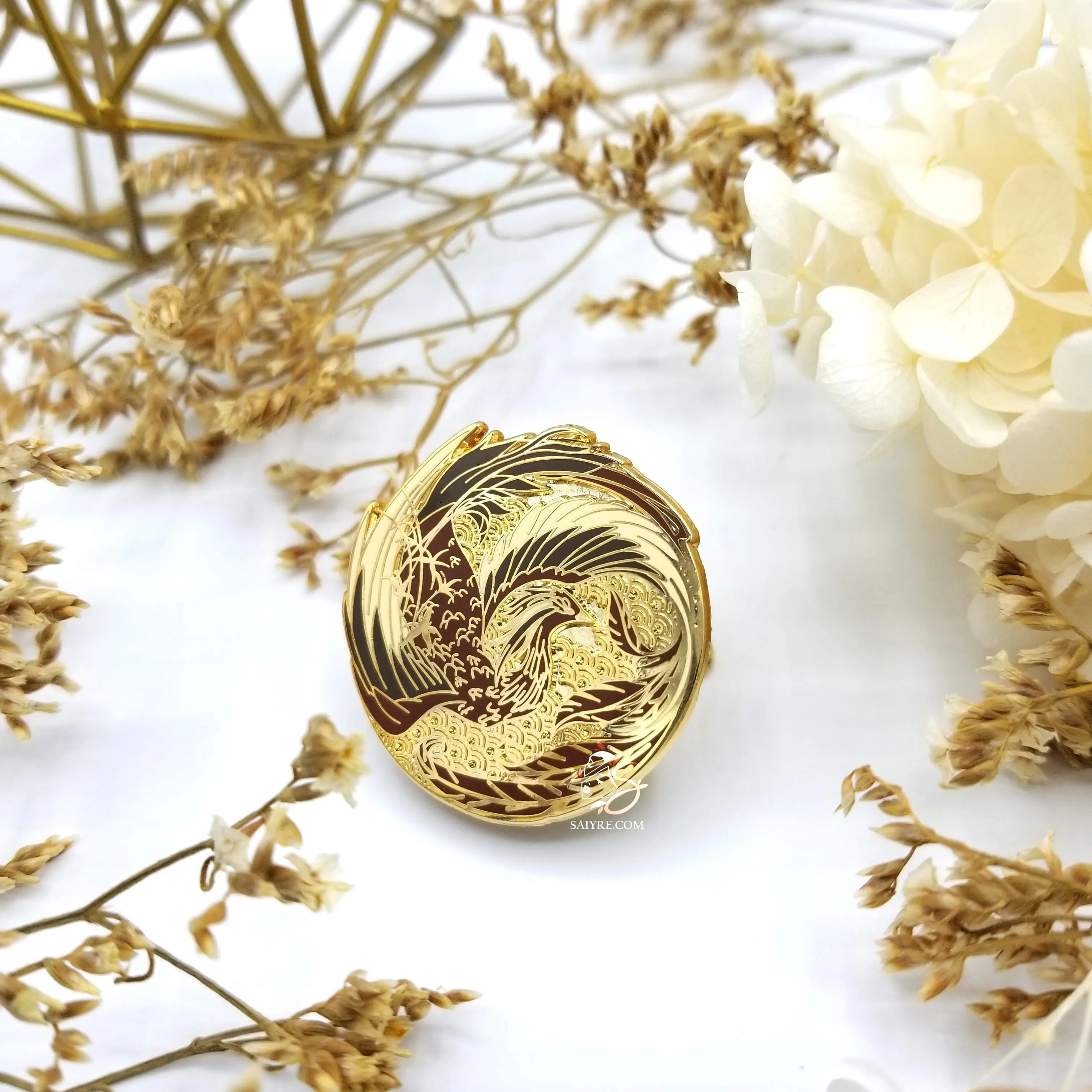 Chinese Phoenix Hard Enamel Pin | Chinese Collection | Vermilion Bird Mythology Art Pin