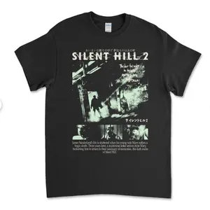 Silent Hill 2 Survival Horror T-Shirt, Vintage Video Game Graphic Tee, Classic Silent Hill 2 Horror Game Shirt, Vintage Horror Game T-Shirt, Black Silent Hill Horror Gaming Shirt, Y2K Aesthetic Silent Hill Tee, Unisex Silent Hill 2 Streetwear Tee