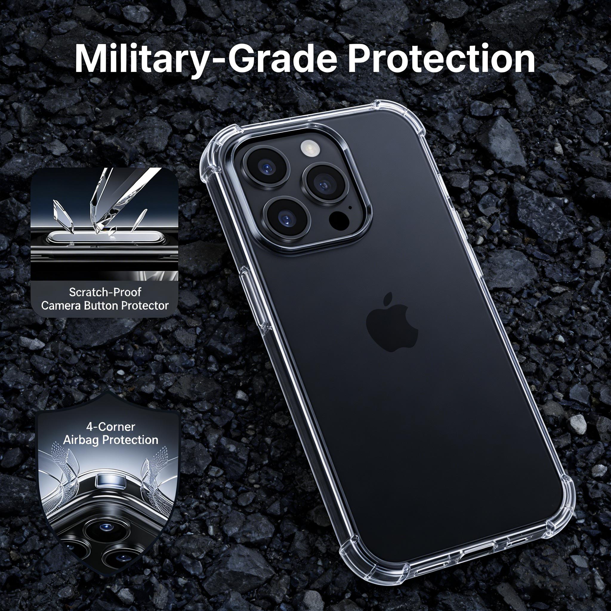 Clear Case for iPhone 17 16 15 14 13 12 11 X/XS Pro Max Plus, Military-Grade Shockproof Non-Yellowing Full Body Hard Protective Phone Cover Perfect Gift for Her/Him